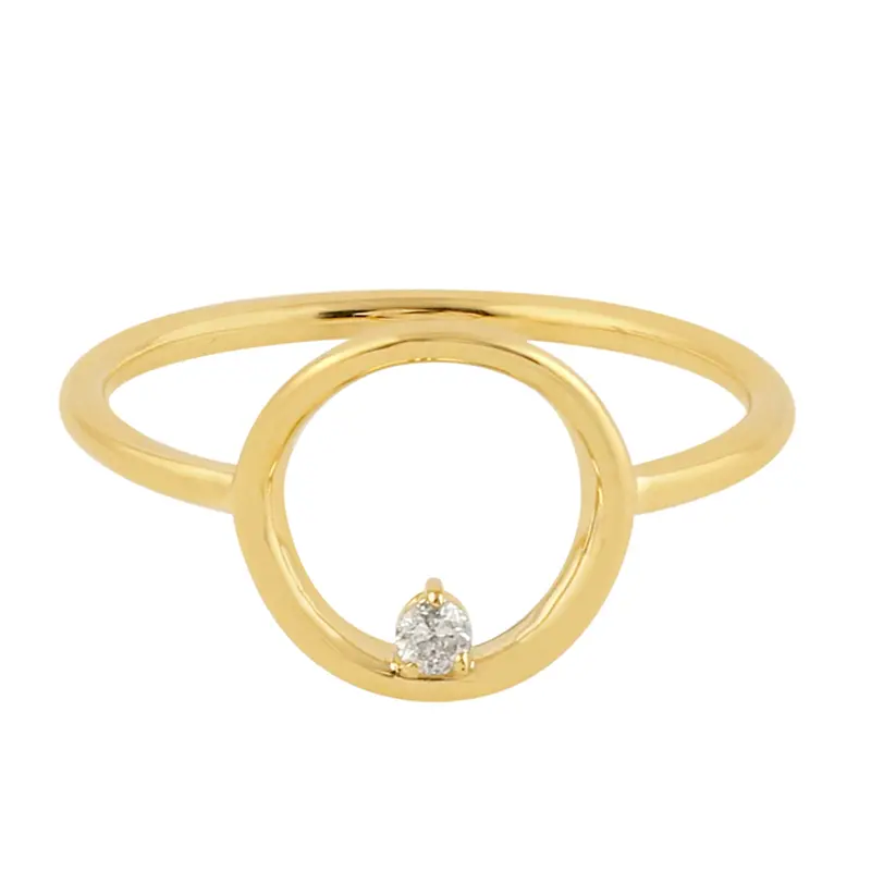 14K Yellow Gold Diamond Solitaire Ring For Women – Elegant Gift Option 1