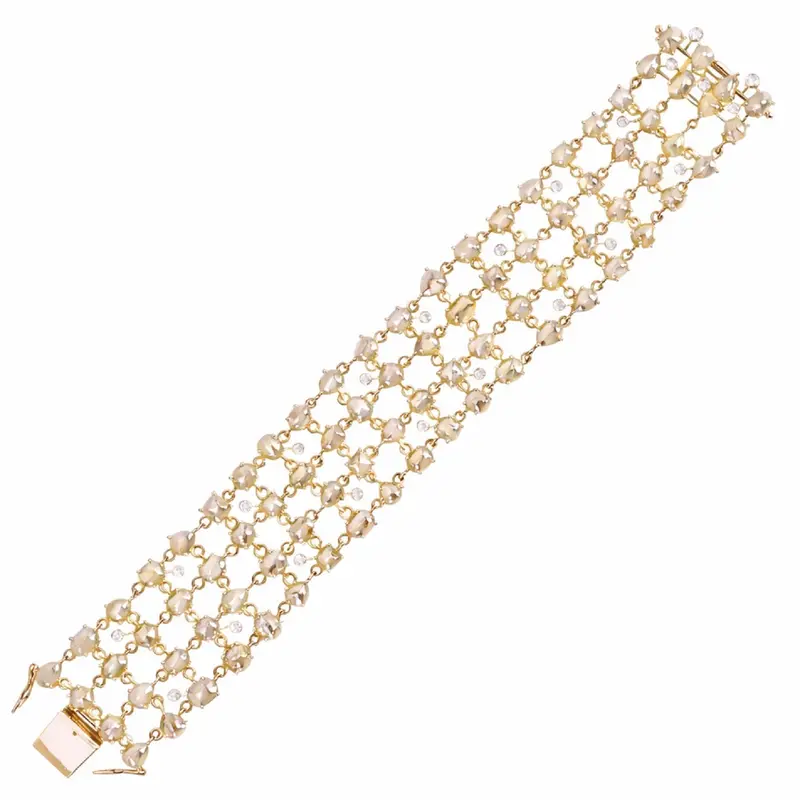 18K Rose Gold Ice Diamond Bracelet With Prong Setting — Flexible & Secure Fit 1