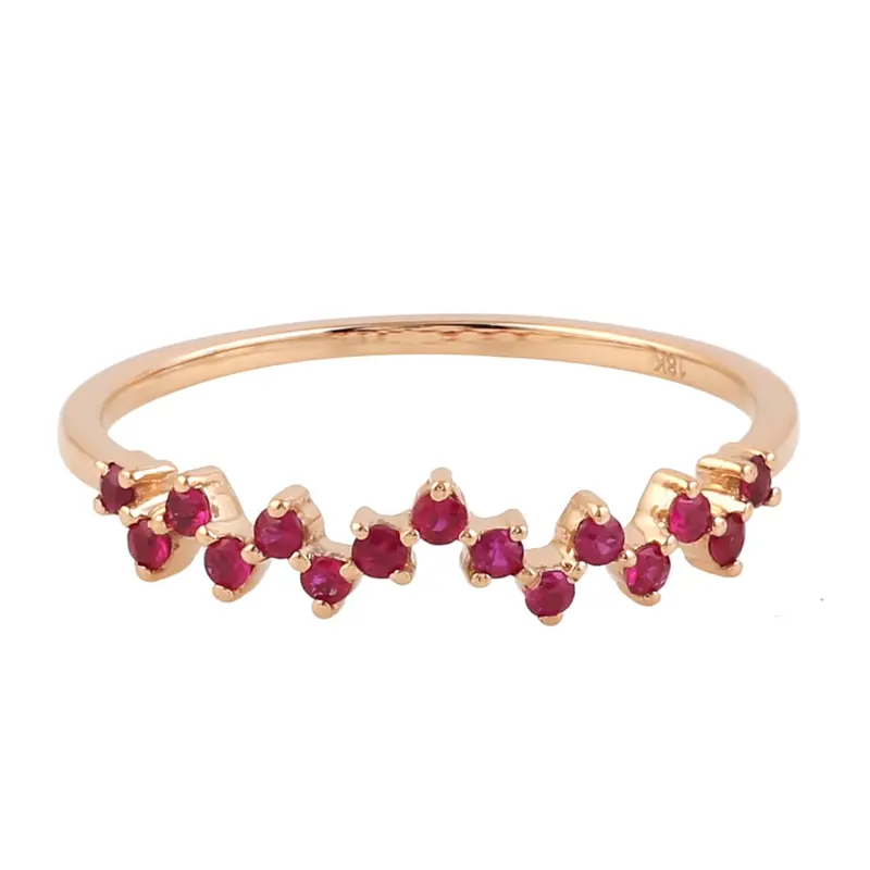 18K Yellow Gold Ruby Solitaire Ring With Prong Setting 1