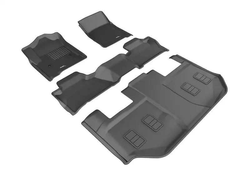 3D Maxpider Kagu All-Weather Floor Mats – Black, 4-Piece Set (Front + Rear + Third Row) 1