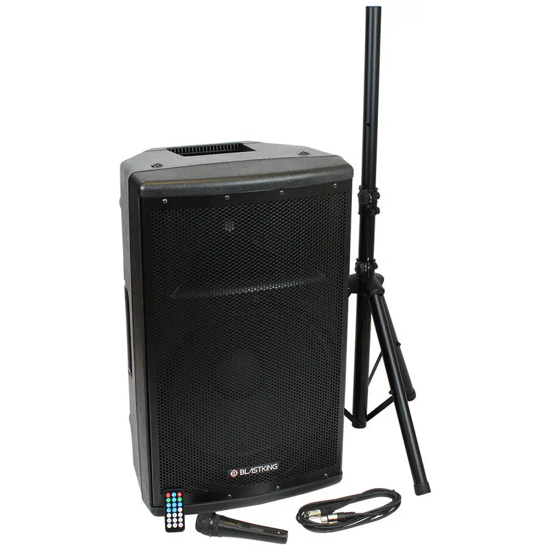 Blastking Bdt15Cmb1 – 15-Inch 1000W Powered Speaker With Microphone & Stand 1