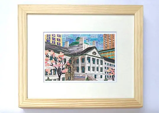 Bulfinch Building Art Print – 4X6 Natural Finish In 5X7 Wooden Frame 1