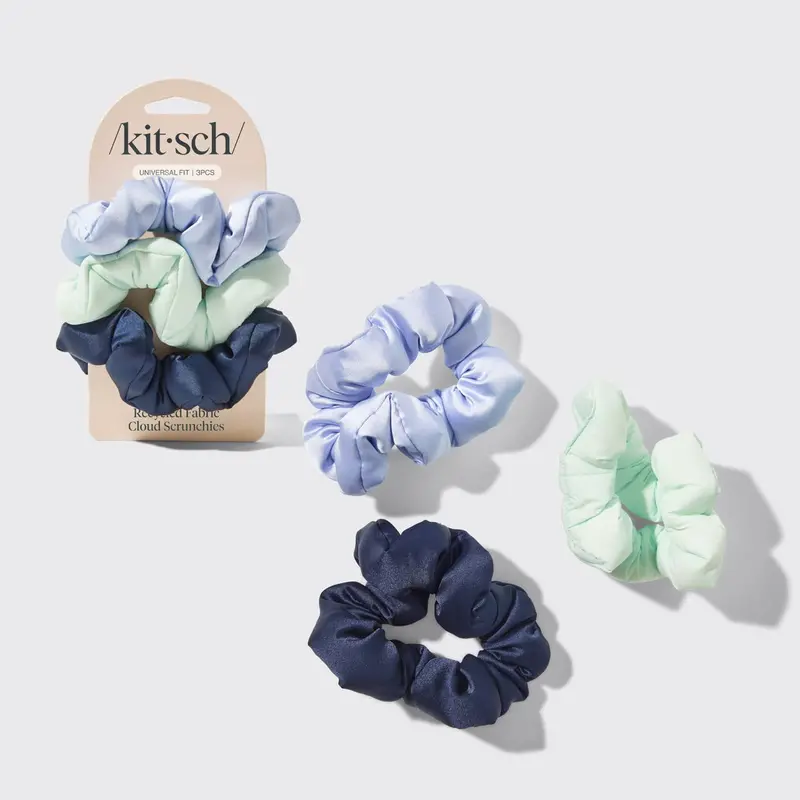 Cloud Scrunchies Set (3 Pcs) – Garden Bouquet Print Hair Ties 1