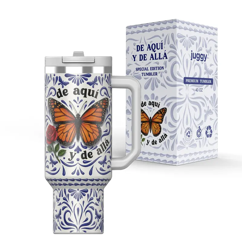 ‘De Aquí Y De Allá’ 40Oz Stainless Steel Tumbler 1
