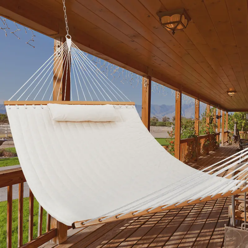 Double-Person Hammock For Backyard, Patio, Or Tree-Mounted Outdoor Relaxation 1