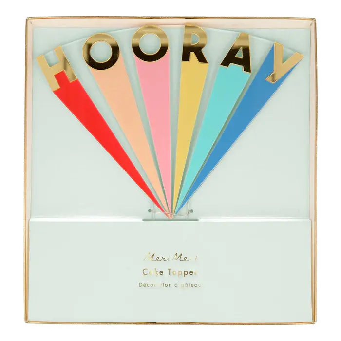 ‘Hooray’ Acrylic Birthday Cake Topper 1