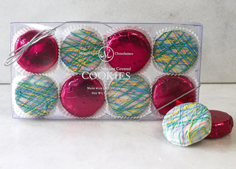 Maggie’S Pastel-Drizzled Chocolate Cookies (8 Pc) 1
