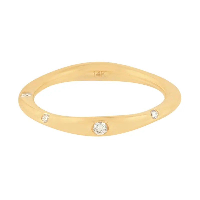 Minimalist Bezel Diamond Ring In 14K Yellow Gold – Handmade Design 1
