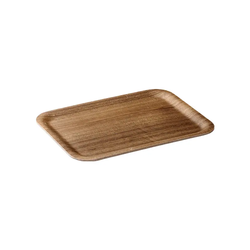 Non-Slip Rectangular Serving Tray – 270Mm Teak Wood 1