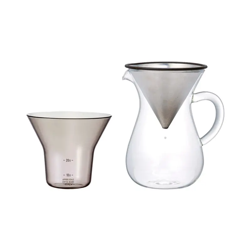 Scs Pour-Over Coffee Carafe With Reusable Filter Set 1
