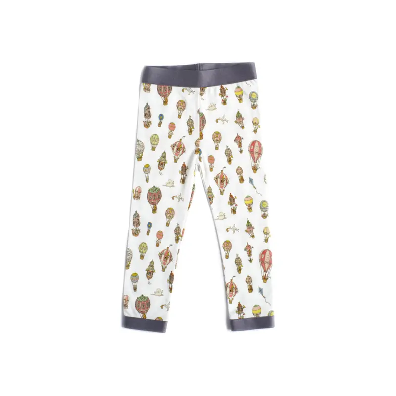 Seaside Blue Hot Air Balloon Leggings 1