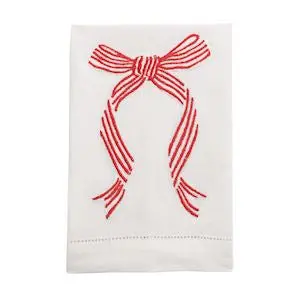 Striped Bow Embroidered Kitchen Towel 1