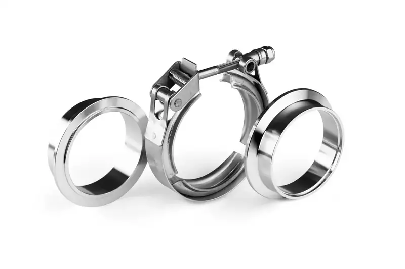 Aero Exhaust 20102 Stainless Steel V-Band Coupling Kit – 2.5-Inch Tubing, 64.3Mm Flange 1
