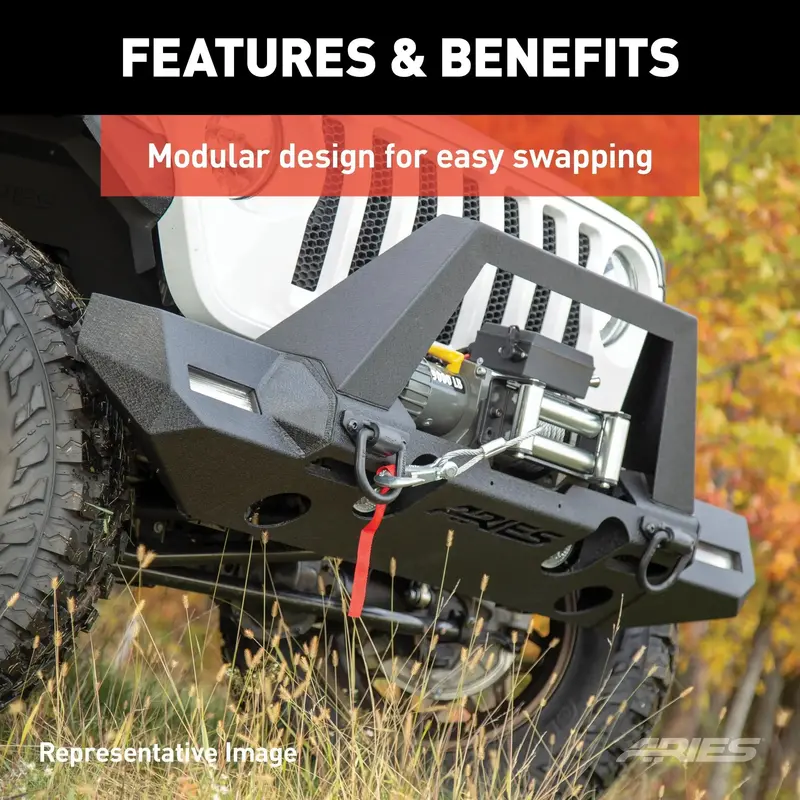 Aries 2082072 Trailchaser Steel Front Bumper – Off-Road Ready Design For Jeep Wrangler Jl & Gladiator (Option 7) 1