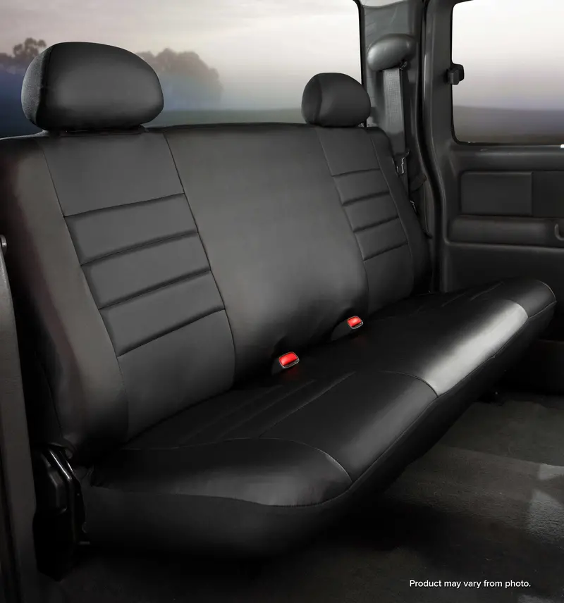 Fia Sl60 Series Leatherlite Rear Seat Cover – Custom Fit, Black/Black Red Trim – Model Sl62-43 1